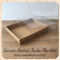 15x20x3 Altı Kraft Karton Üstü Asetat Kutu