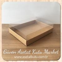 15x20x5 Altı Kraft Karton Üstü Asetat Kutu