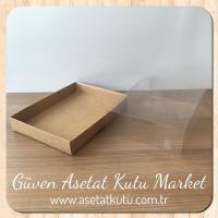 15x20x5 Altı Kraft Karton Üstü Asetat Kutu