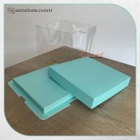17x17x12.5 Mavi Karton ve Asetat Kutu (HM27)