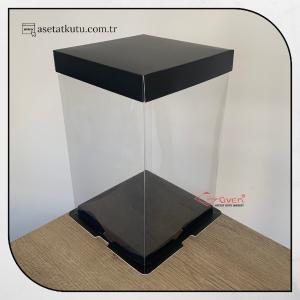 17x17x28 Siyah Karton ve Asetat Kutu (HM29)