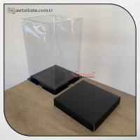 17x17x28 Siyah Karton ve Asetat Kutu (HM29)