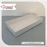 20x10x3 Altı Beyaz Karton Üstü Asetat Kutu 