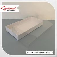 20x10x3 Altı Beyaz Karton Üstü Asetat Kutu 