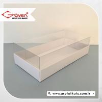 20x10x5.5 Altı Beyaz Karton Üstü Asetat Kutu