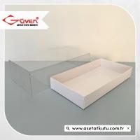20x10x5.5 Altı Beyaz Karton Üstü Asetat Kutu