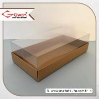 20x10x5.5 Altı Kraft Karton Üstü Asetat Kutu