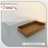 20x10x5.5 Altı Kraft Karton Üstü Asetat Kutu