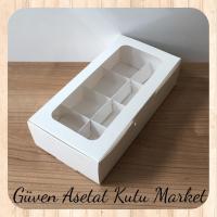 [8 Bölmeli] 20x10x5 Beyaz Pencereli Karton Kutu