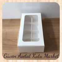 [8 Bölmeli] 20x10x5 Beyaz Pencereli Karton Kutu