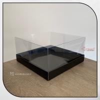 20x20x10 Altı Siyah Karton Üstü Asetat Kutu