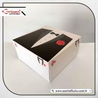 20x20x10 Damat Bohça Kutusu (Beyaz Tabanlı)