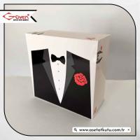 20x20x10 Damat Bohça Kutusu (Beyaz Tabanlı)