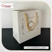 20x20x10 Krem Üzerine Gold Saray Desenli Karton Çanta