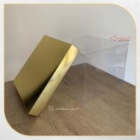 20x20x15 Altı Gold Metalize Karton Üstü Asetat Kutu