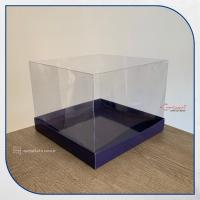 20x20x15 Altı Lacivert Karton Üstü Asetat Kutu