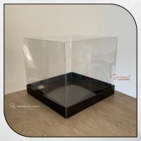20x20x17.5 Altı Siyah Karton Üstü Asetat Kutu