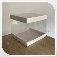 20x20x17.5 Asetat, Çift Taraflı Beyaz Karton Kutu