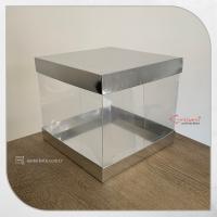 20x20x17.5 Asetat, Çift Taraflı Gümüş Karton Kutu