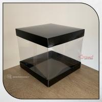 20x20x17.5 Asetat, Çift Taraflı Siyah Karton Kutu