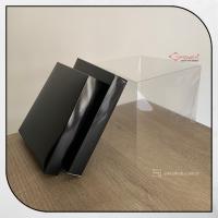 20x20x17.5 Asetat, Çift Taraflı Siyah Karton Kutu