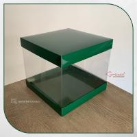 20x20x17.5 Asetat, Çift Taraflı Yeşil Karton Kutu