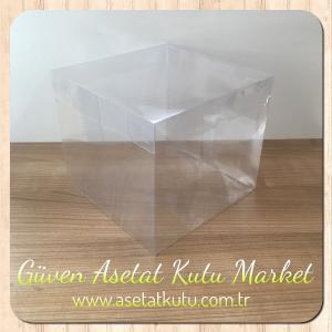 20x20x17.5 Ölçülü Asetat, Gelin El Çiçeği Kutusu