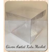 20x20x17.5 Ölçülü Asetat, Gelin El Çiçeği Kutusu