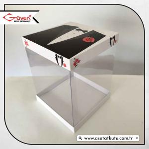 20x20x25 Damat Bohça Kutusu (Beyaz Tabanlı)