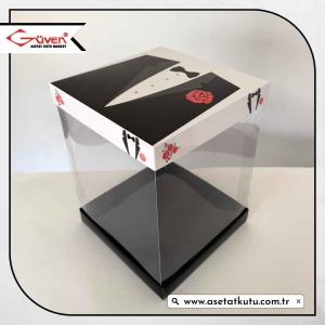 20x20x25 Damat Bohça Kutusu (Siyah Tabanlı)