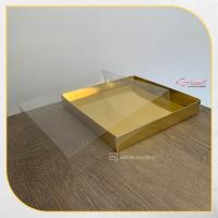 20x20x3.5 Altı Gold Metalize Karton Üstü Asetat Kutu