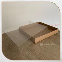 20x20x3.5 Altı Kraft Karton Üstü Asetat Kutu