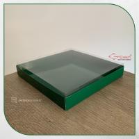 20x20x3.5 Altı Yeşil Karton Üstü Asetat Kutu
