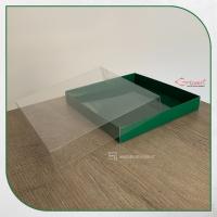 20x20x3.5 Altı Yeşil Karton Üstü Asetat Kutu