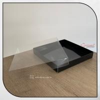 20x20x3 Altı Siyah Karton Üstü Asetat Kutu