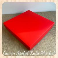 20x20x3 Kırmızı Komple Karton Kutu