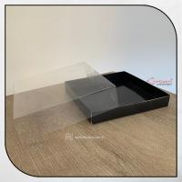 20x20x5 Altı Siyah Karton Üstü Asetat Kutu