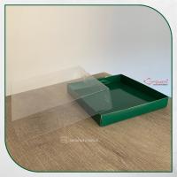 20x20x5 Altı Yeşil Karton Üstü Asetat Kutu