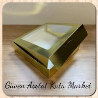 20x20x5 Gold Metalize Pencereli Karton Kutu
