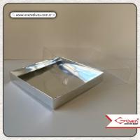 20x20x5 Altı Gümüş Metalize Karton Üstü Asetat Kutu