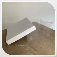 20x20x8 Altı Beyaz Karton Üstü Asetat Kutu