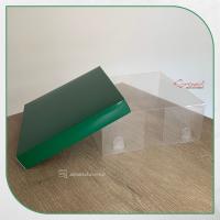 20x20x8 Altı Yeşil Karton Üstü Asetat Kutu
