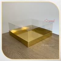 20x20x8 Altı Gold Metalize Karton Üstü Asetat Kutu