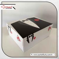 20x25x10 Damat Bohça Kutusu (Beyaz Tabanlı)