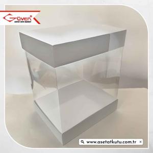 20x25x30 Beyaz Karton & Asetat Kutu