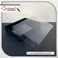 20x25x5 Altı Siyah Karton Üstü Asetat Kutu
