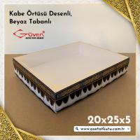 20x25x5 Kabe Örtüsü Desenli, Beyaz Karton Tabanlı Kutu