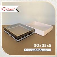 20x25x5 Kabe Örtüsü Desenli, Beyaz Karton Tabanlı Kutu