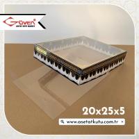 20x25x5 Kabe Örtüsü Desenli, Şeffaf Tabanlı Kutu
