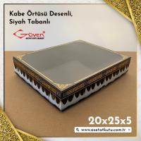 20x25x5 Kabe Örtüsü Desenli, Siyah Karton Tabanlı Kutu
